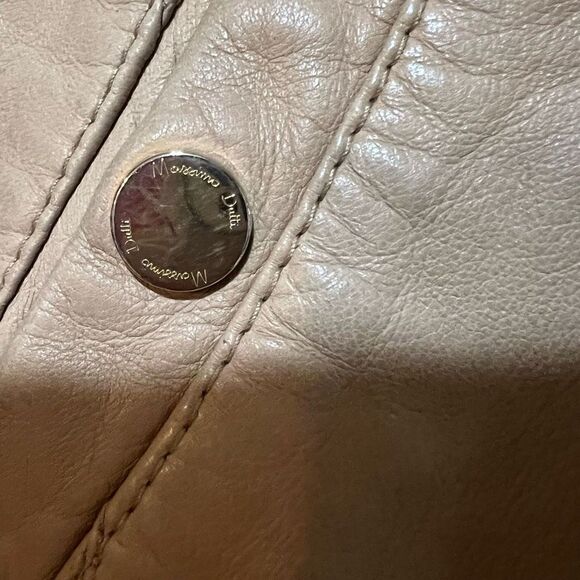 Massimo Dutti Women's Tan Sheep Skin Leather Moto Jacket - Picture 5 of 9